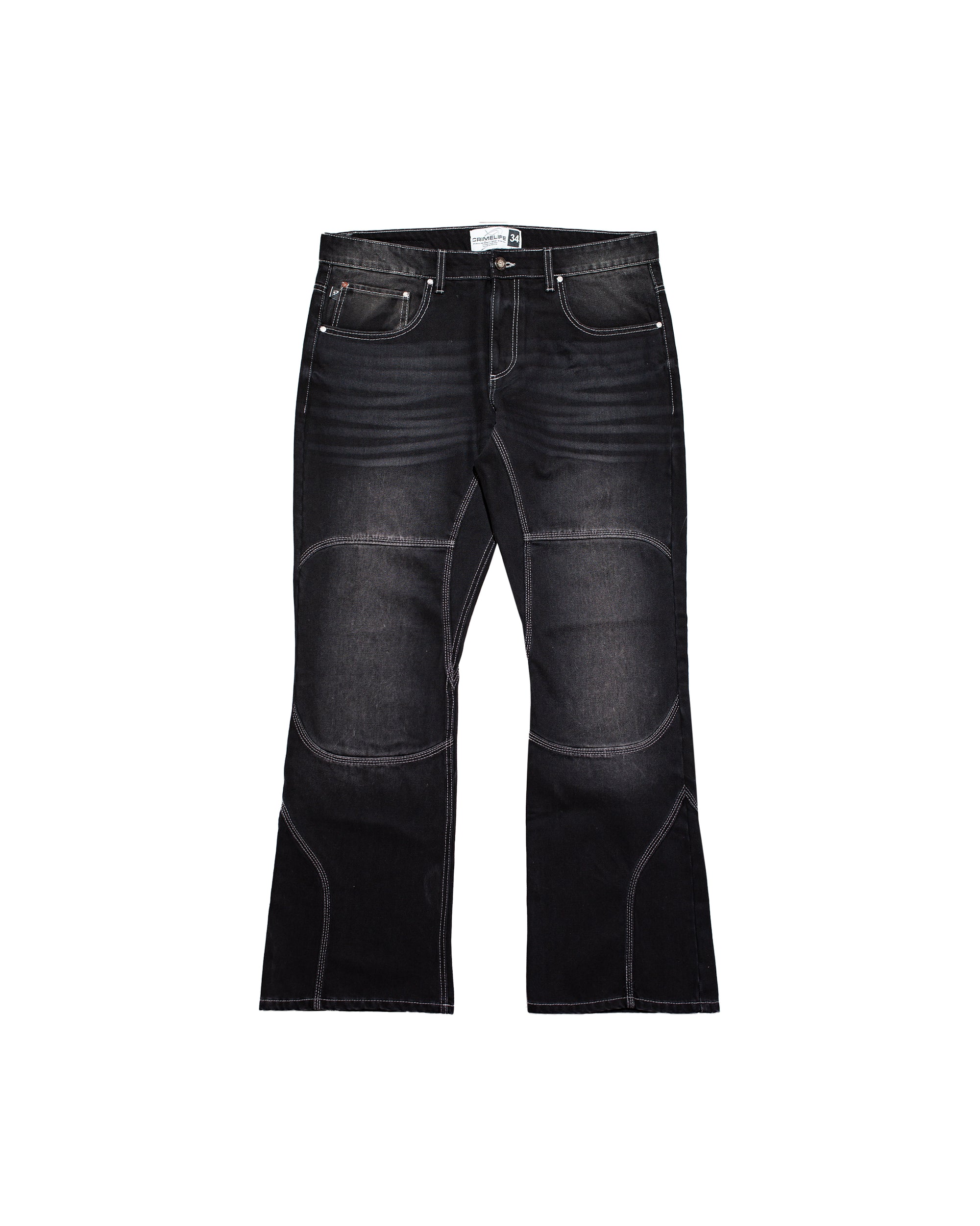 PANEL STITCH FLARE DENIM JEANS
