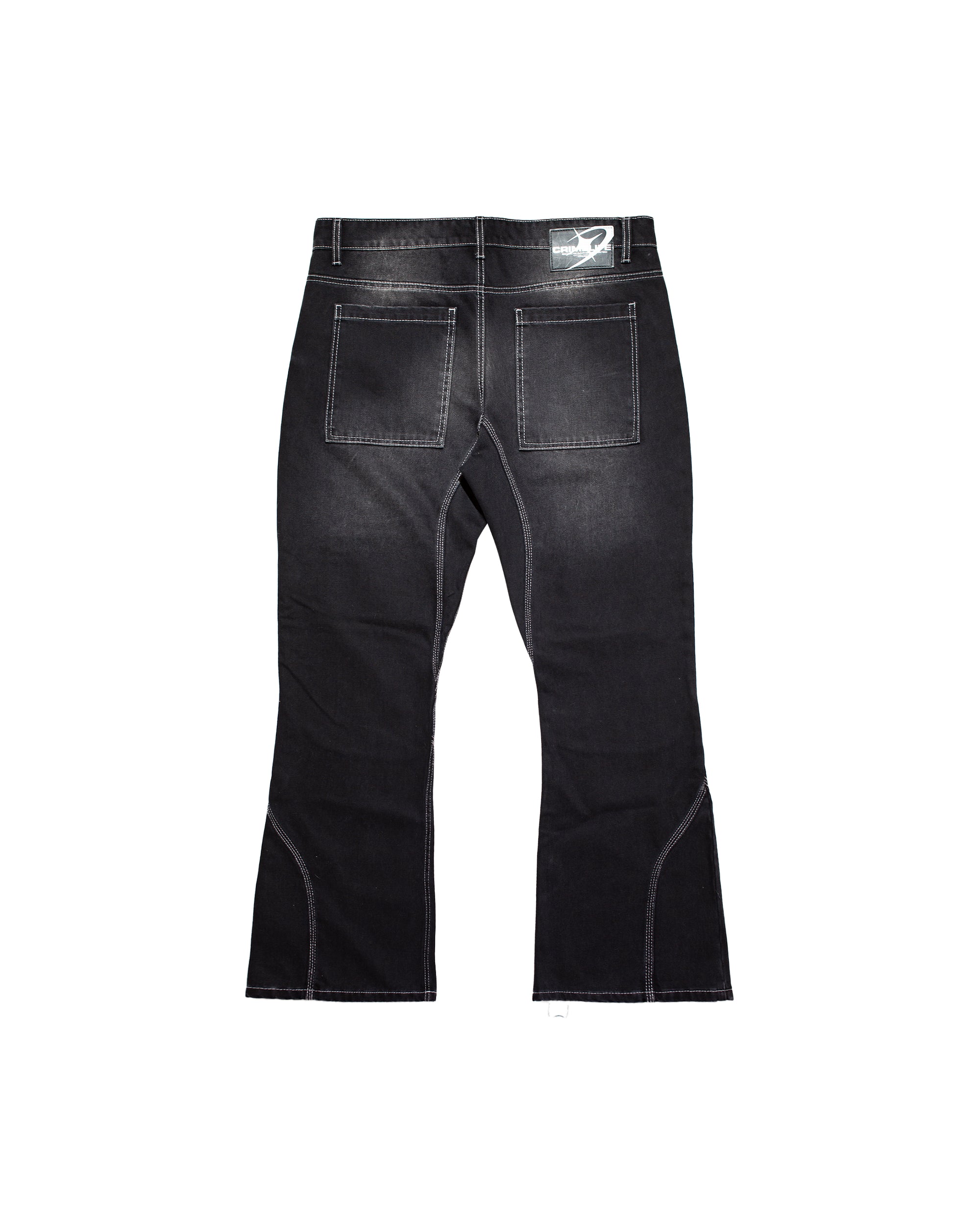 PANEL STITCH FLARE DENIM JEANS