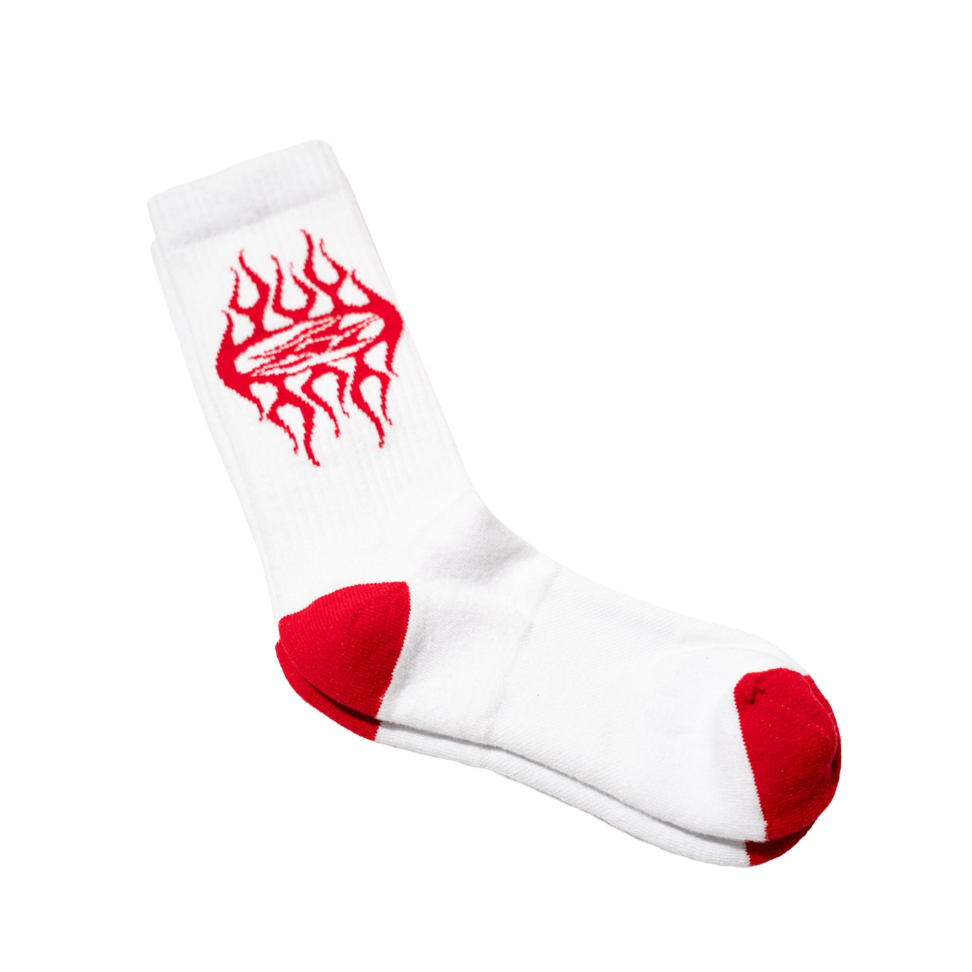 WHITE SOCKS RED LOGO