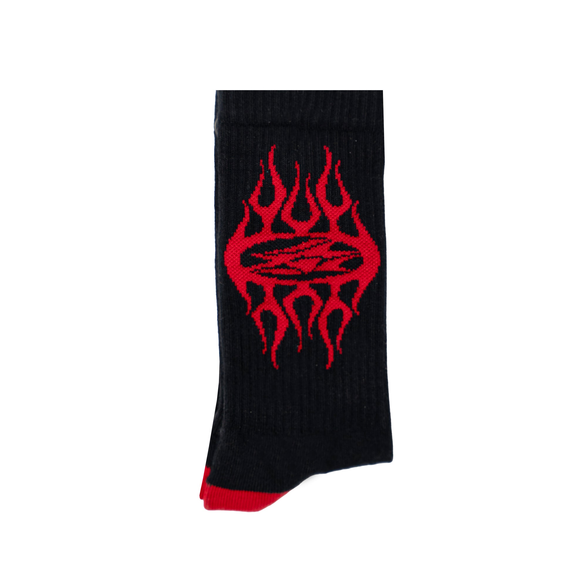 RED SPORT LOGO FLAMES SOCKS - CRIMELIFE
