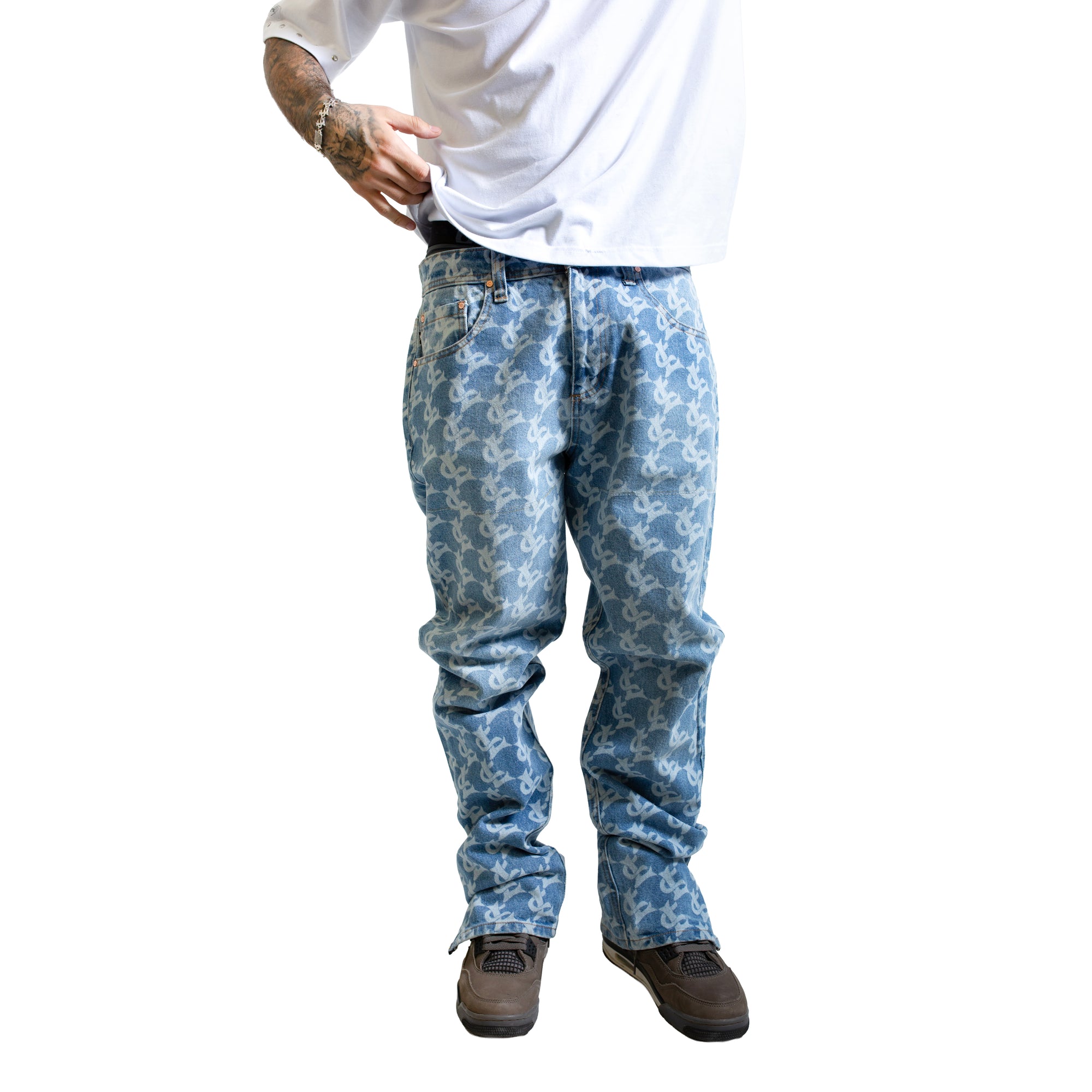 CL MONOGRAM DENIM JEANS BLUE