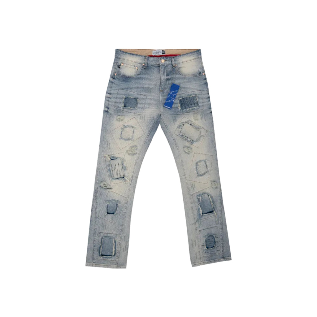 PATCHWORK DENIM JEANS - CRIMELIFE