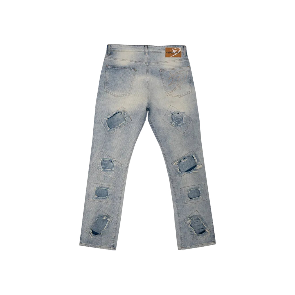 PATCHWORK DENIM JEANS - CRIMELIFE