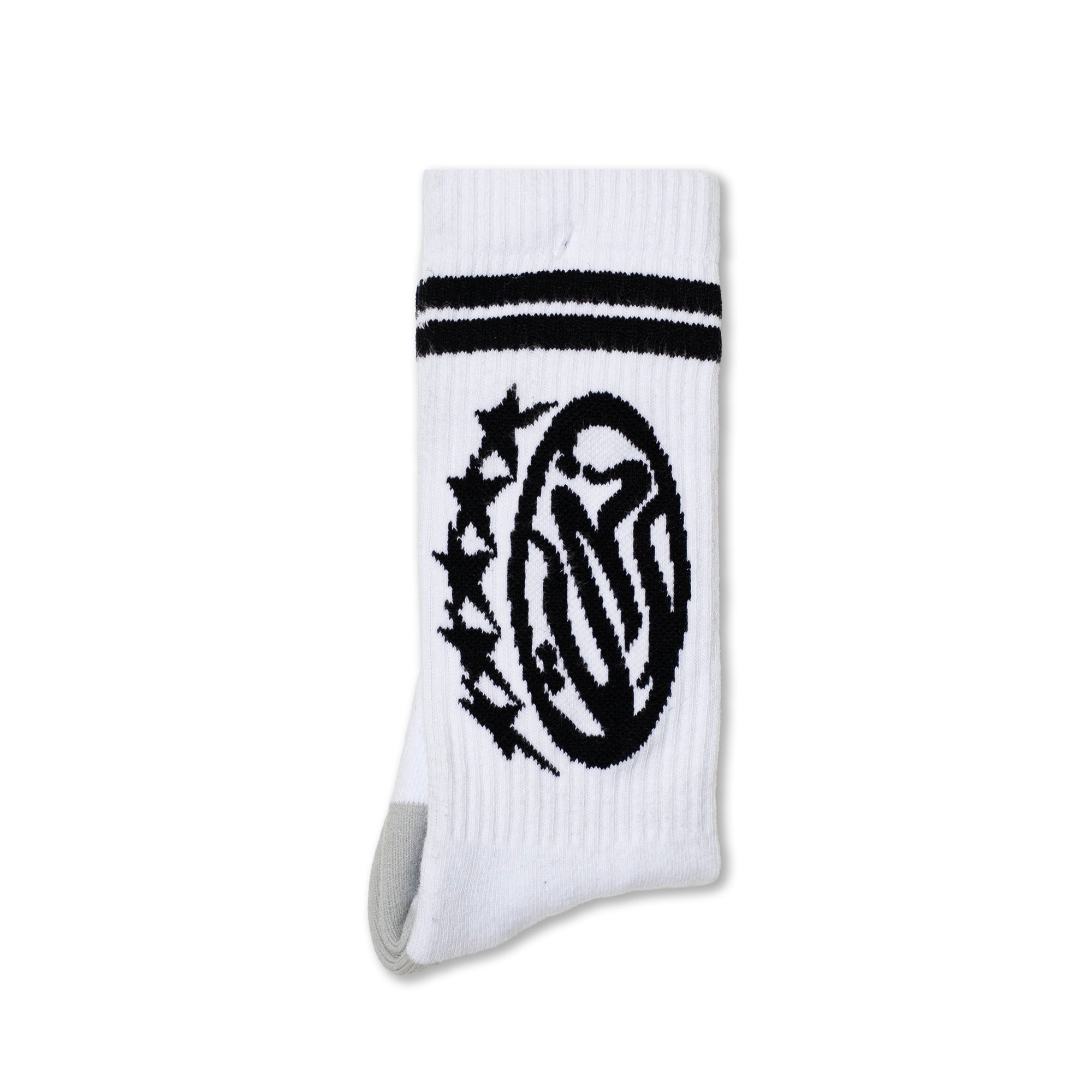 WHITE SOCKS BLACK LOGO - CRIMELIFE