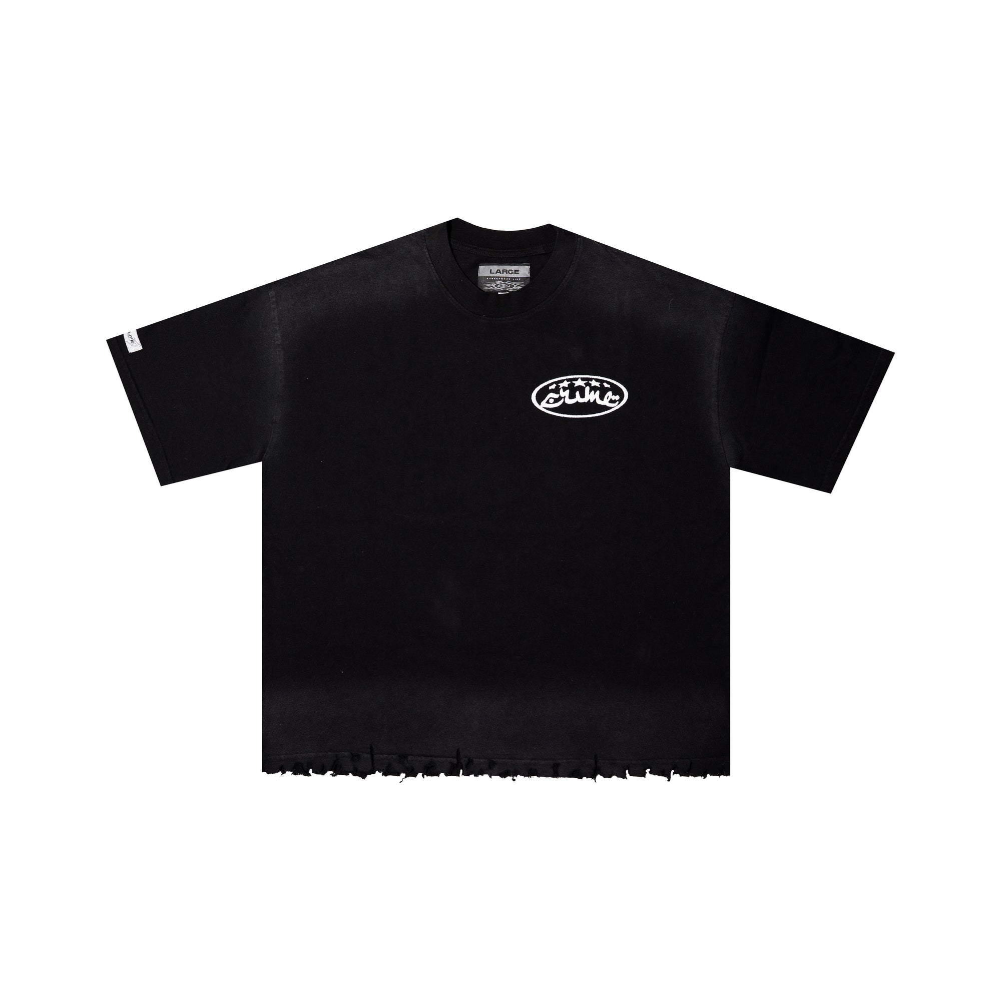 DISTRESSED BLACK TEE - CRIMELIFE