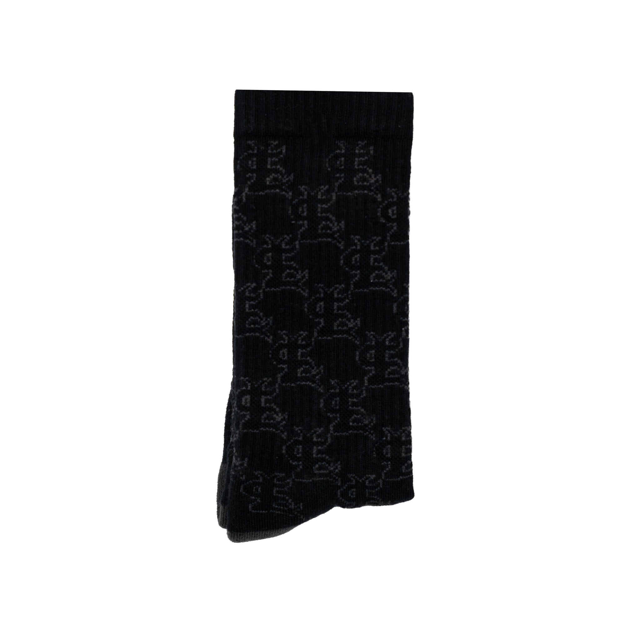 BLACK MONOGRAM SOCKS - CRIMELIFE