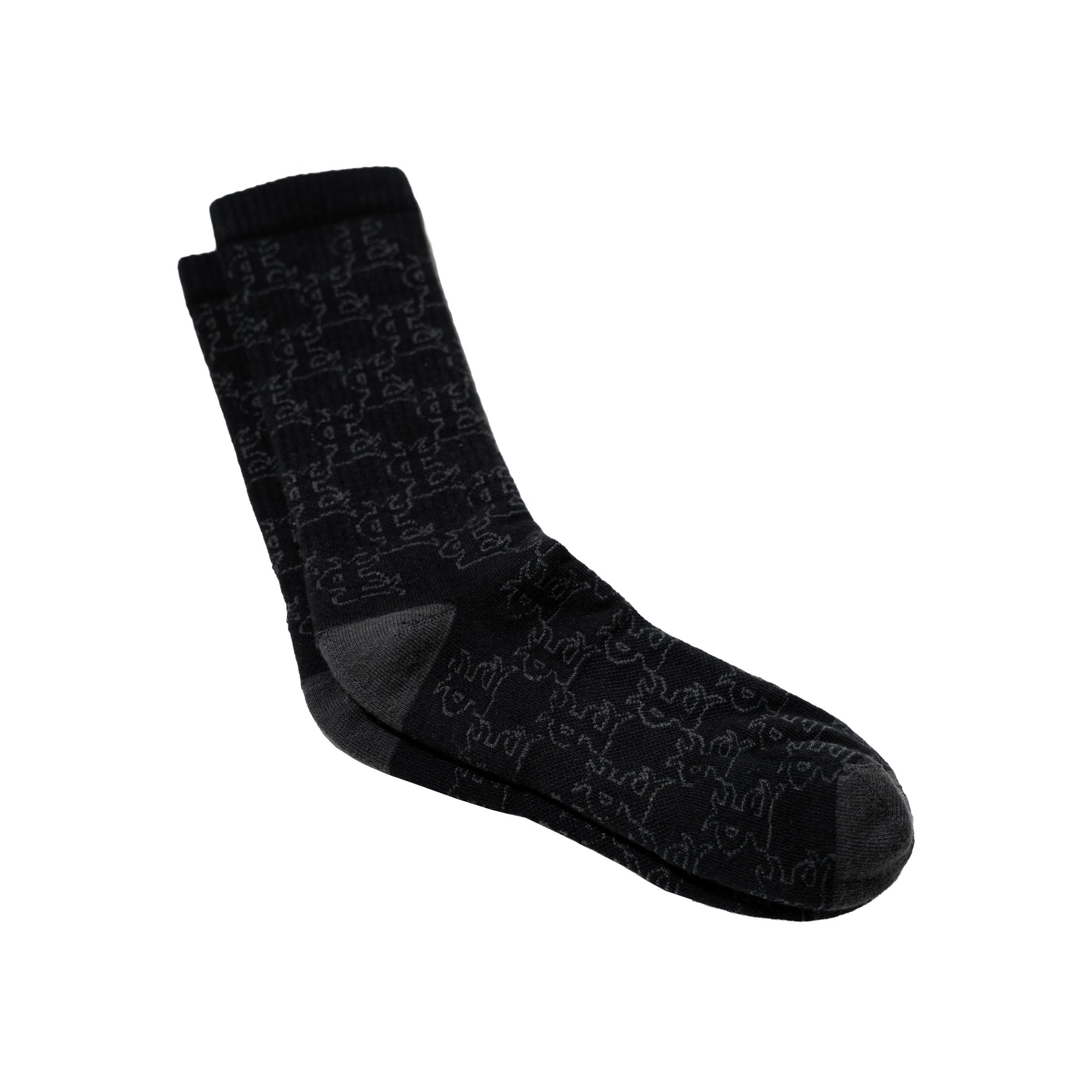 BLACK MONOGRAM SOCKS - CRIMELIFE