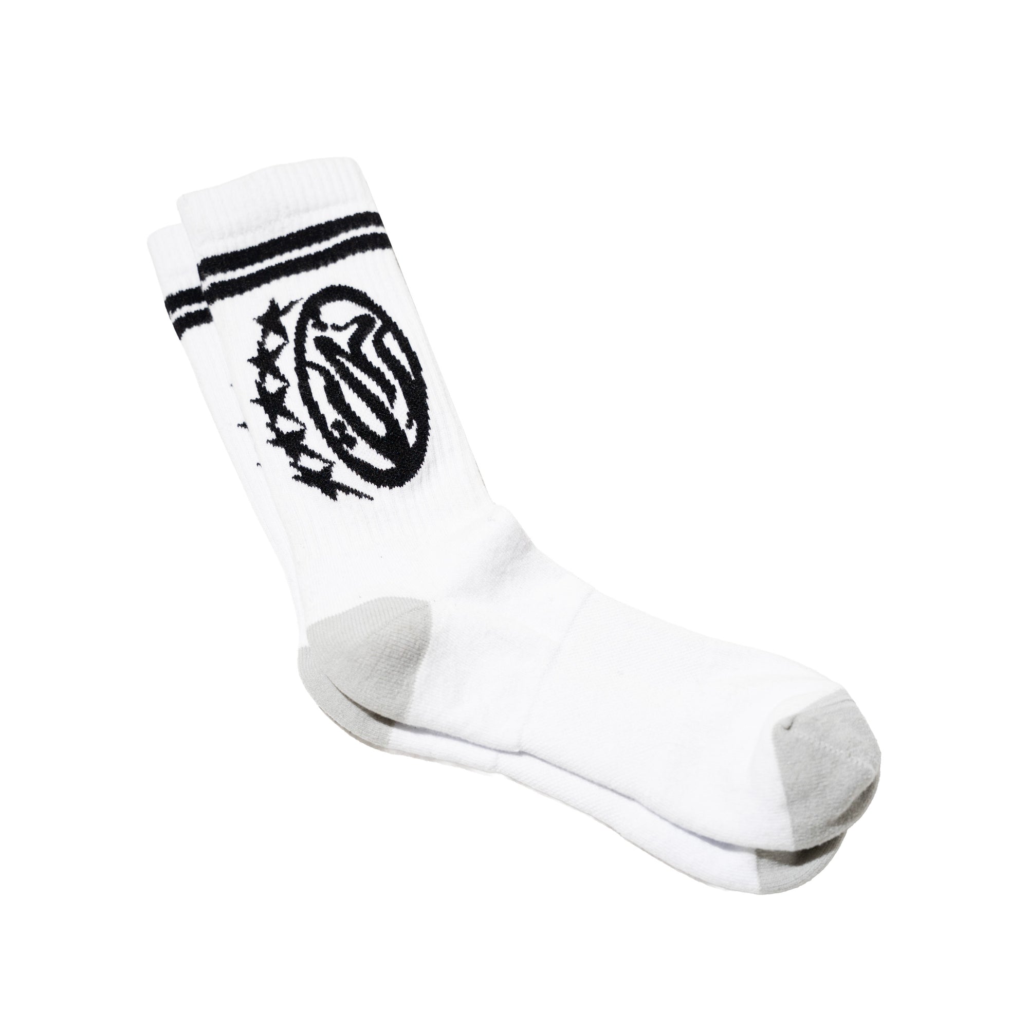 WHITE SOCKS BLACK LOGO - CRIMELIFE