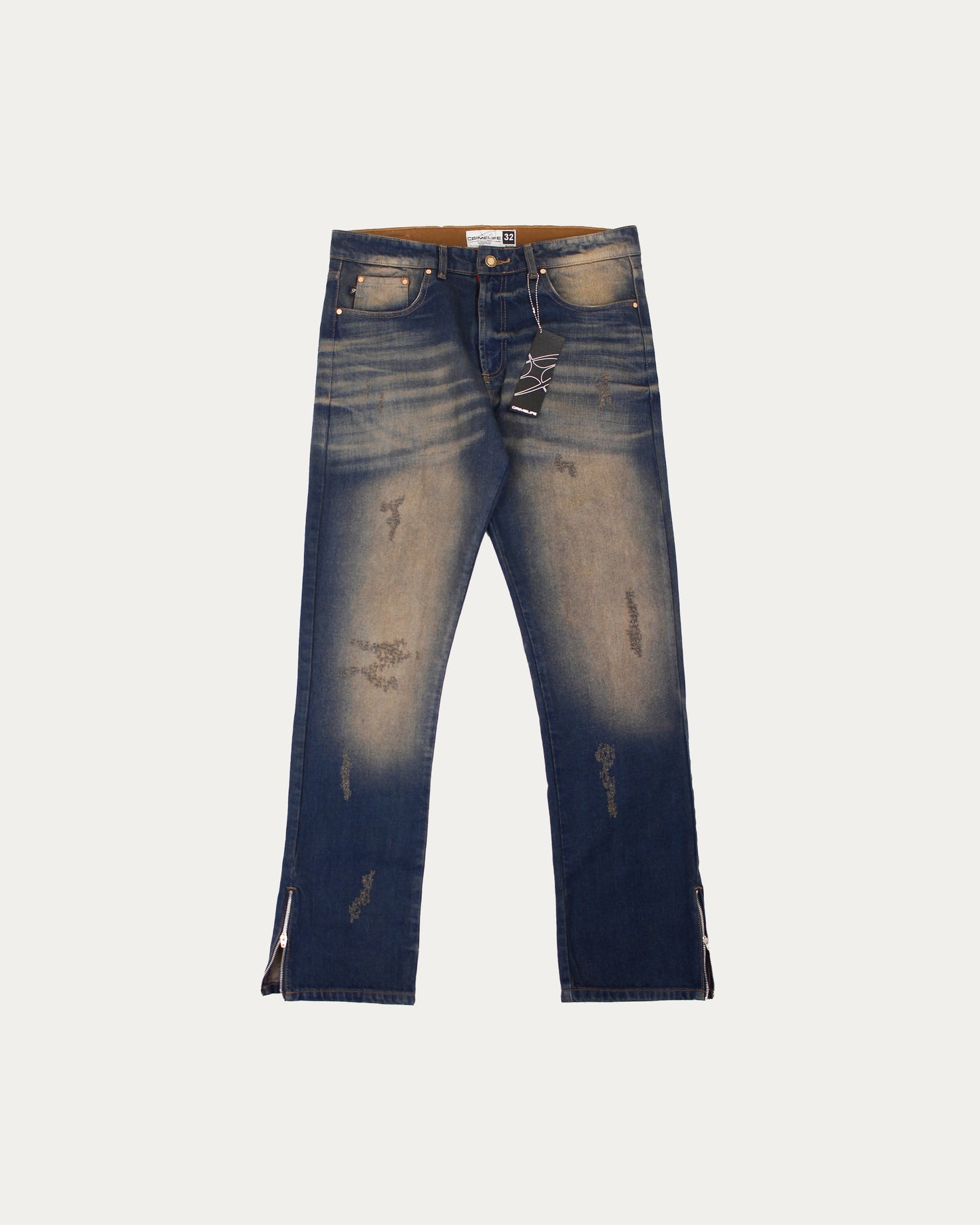 DISTRESSED FADE DENIM JEANS