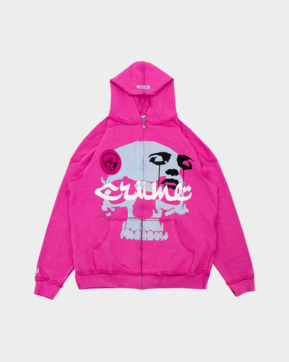 ECHOS OF PAIN FACE MASK ZIP HOODIE