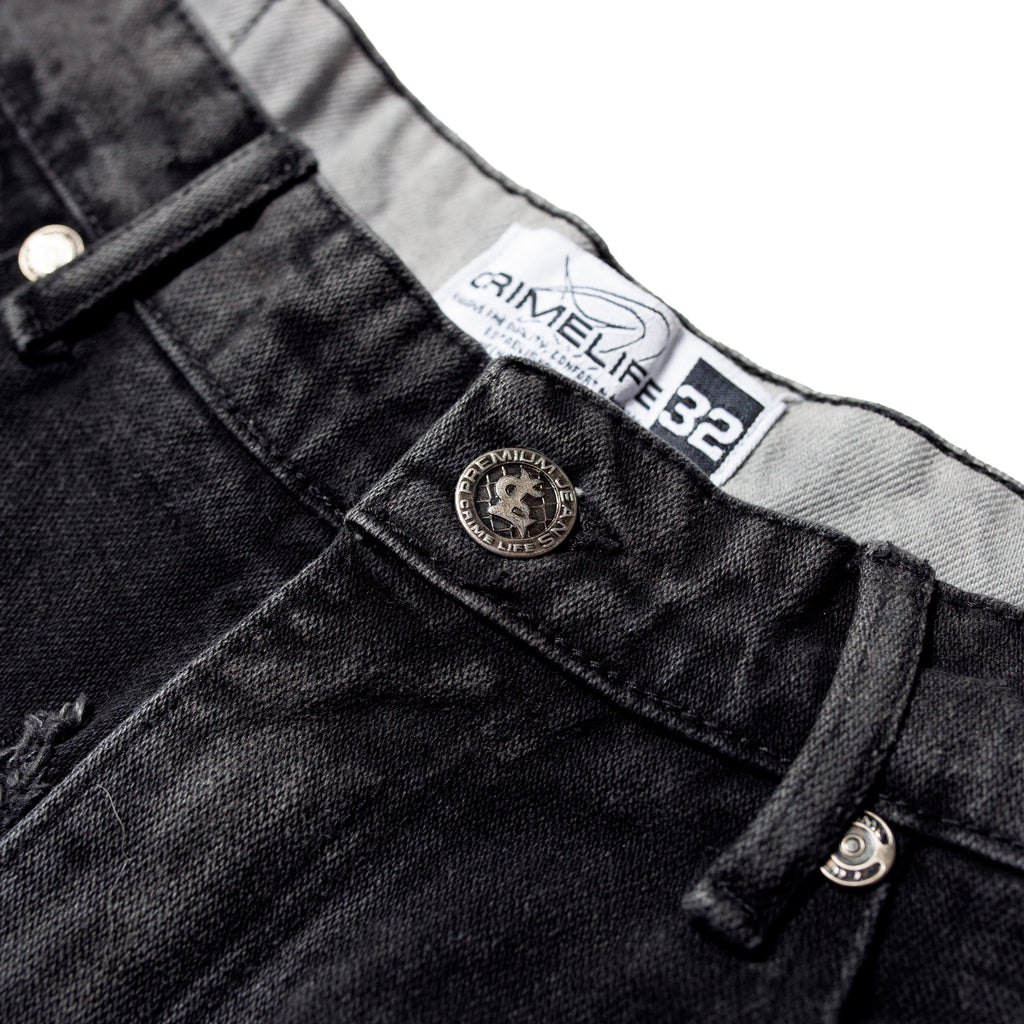 MIDNIGHT DESTROYED FLARED JEANS
