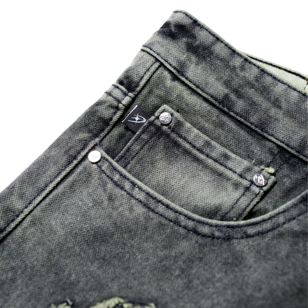 GOTHIC CROSS FLARED JEANS - CRIMELIFE