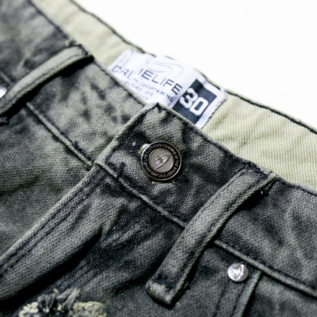 GOTHIC CROSS FLARED JEANS - CRIMELIFE