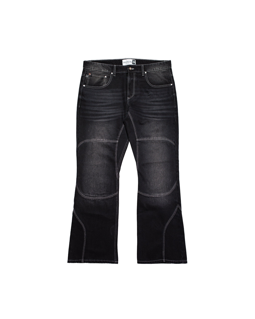 PANEL STITCH FLARE DENIM JEANS