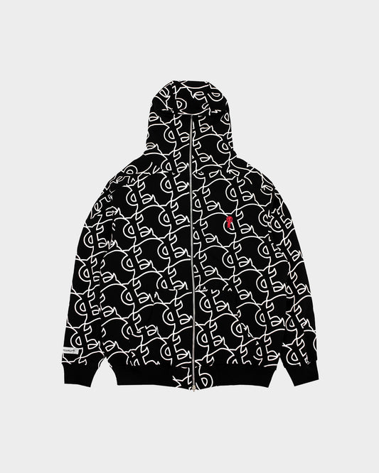 CL MONOGRAM FACE MASK ZIP HOODIE