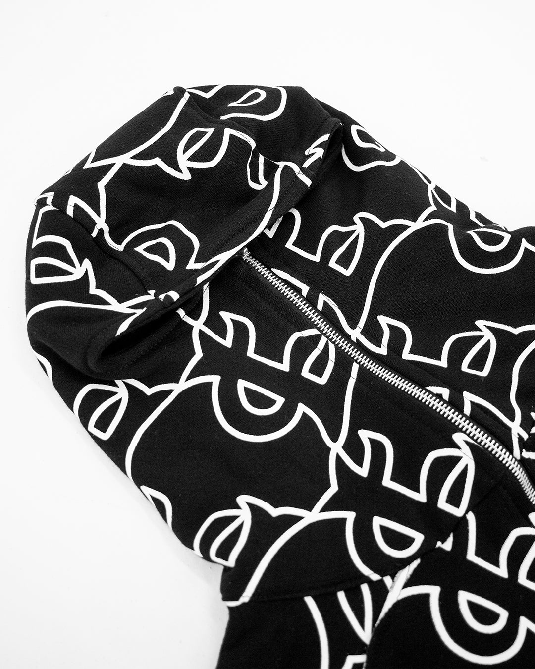 CL MONOGRAM FACE MASK ZIP HOODIE - CRIMELIFE